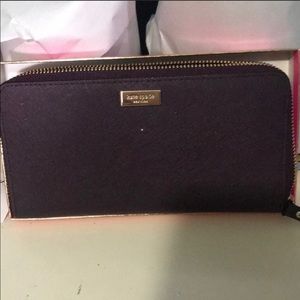 Kate Spade mahogany envelope wallet